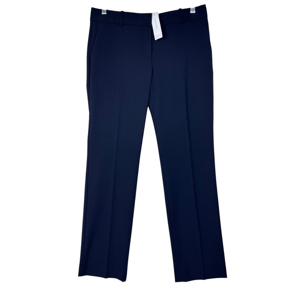 Ann Taylor Devin Fit Straight Leg Slim Career Pants Womens 6 Navy Blue Business - Picture 1 of 9